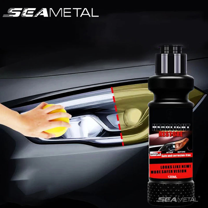 SEAMETAL 120ML Car Headlight Restoration Polishing Cream Headlamp Repair Fluid Car Light Polisher Cleaning Paste Refurbish Tools